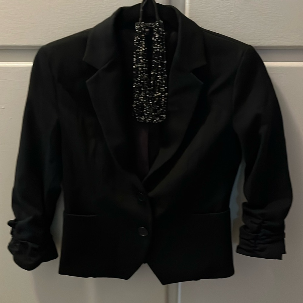 Express 3/4 Rouched Sleeve Jacket